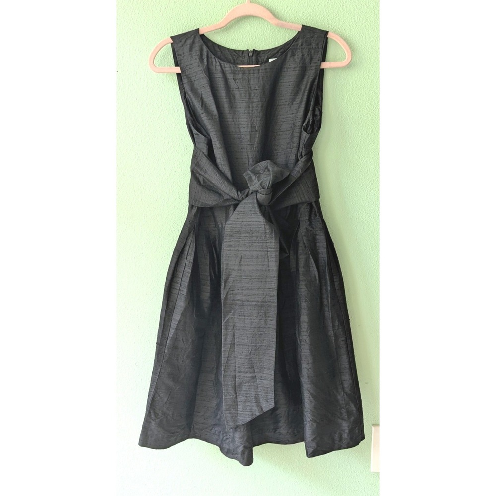 Vintage 90s Celebration Fantastic Little Black Silk Cocktail Dress Made in USA L